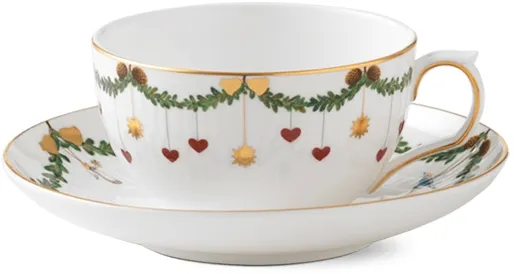 Royal Copenhagen Stjerne Riflet Joulu kuppi ja lautanen - 32 cl
